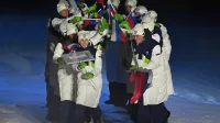 Odprtje zimskih olimpijskih iger: Slovenci mimohod opravili na treh lokacijah