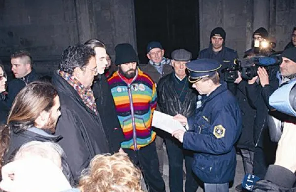 Med februarskim shodom je na Titov trg prišla policija in štiri udeležence legitimirala 