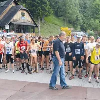 Na startu na Petrovem Brdu (803 metre na morjem)