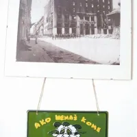 Fotografija požganega Narodnega doma na steni kabineta prof. Ivana Verča
