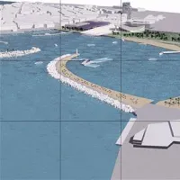 Tloris  simulacije ureditve območja med tržnico in Žusterno, ki so jih izdelali v podjetju Agens design v sodelovanju z Benečanom Tobio Scarpo in skupino slovenskih arhitektov