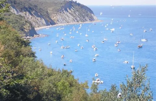 Priljubljeno divje obalno kopališče, ki je sicer del Naravnega rezervata Strunjan
