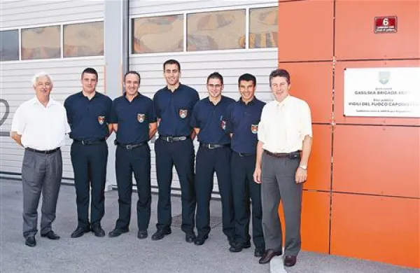 Štirje novi gasilci z vodstvom gasilske brigade