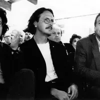 1990: prvi trije dobitniki nagrade vilenica, z leve: Peter Esterhazy, Peter Handke in Fulvio Tomizza
