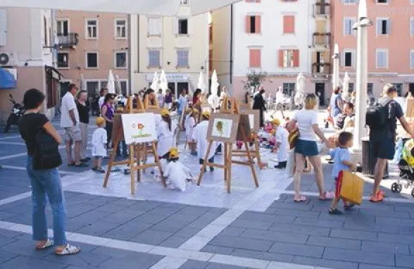Otroci Vrtca Mornarček Piran na ex-temporu