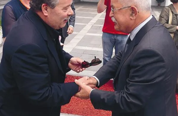 Rudi Pavšič z ministrom za Slovence po svetu Borutom Žekšom