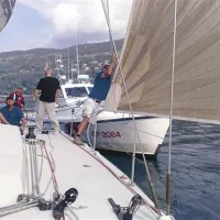   Po polurnem pregovarjanju in sporazumevanju je posadka patruljne ladje italijanske obalne straže Veliki Viharnik le izpustila in mu dovolila, da je ponovno dvignil jadra