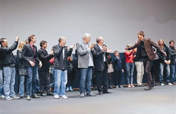 Predstavitev ekipe ustvarjalcev filma Piran-Pirano na letošnjem Festivalu slovenskega filma.