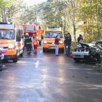 Čelno trčenje na cesti med Dutovljami in Krajno vasjo 