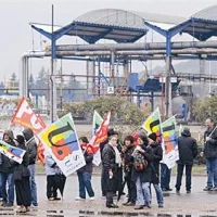  V soboto so delavci stavkali blizu naftne rafinerije Grangeville
