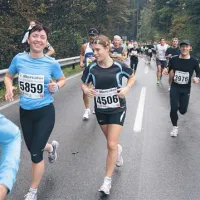 Ana Čufer (4506) na svojem prvem polmaratonu, ob njej še ena Vipavka, Darja Jejčič (5859)