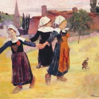 Paul Gauguin: Ples bretonskih deklet (1888, olje, platno)
