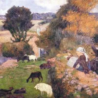 Paul Gauguin: Bretonska pastirica (1886, olje, platno)