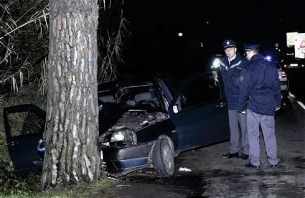 Vozilo vlomilca so policisti našli v potoku izven cestišča, nepridiprav pa je zbežal. (Fotografija je simbolična.)