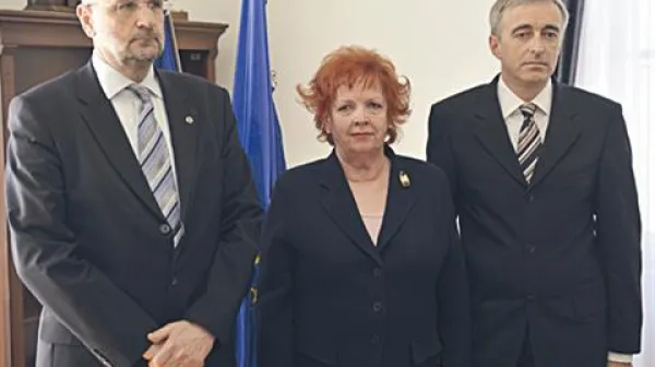 Z leve: Branko Masleša, Alenka Jelenc Puklavec in Aleš Zalar na današnji razpravi glede kandidata za predsednika vrhovnega sodišča.