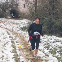 Eva Balzano na zasneženi in dokaj blatni progi