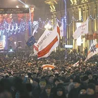 Na protestih v Minsku se je zbralo 20.000 ljudi.