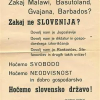 Letak, ki ga je Jeza v osemdesetih letih v Trstu zatikal za brisalce avtomobilov s slovensko registracijo