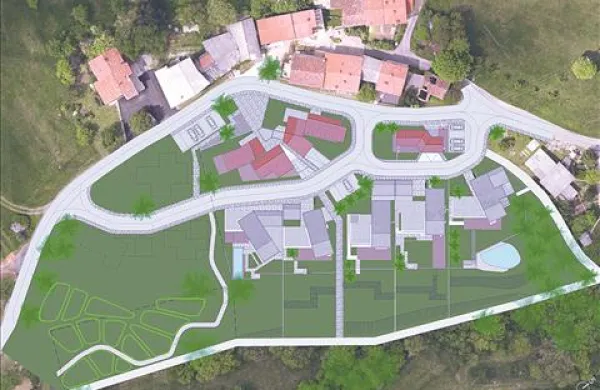 V kratkem bodo začeli graditi komunalno infrastrukturo za  širitev zaselka (spodaj).