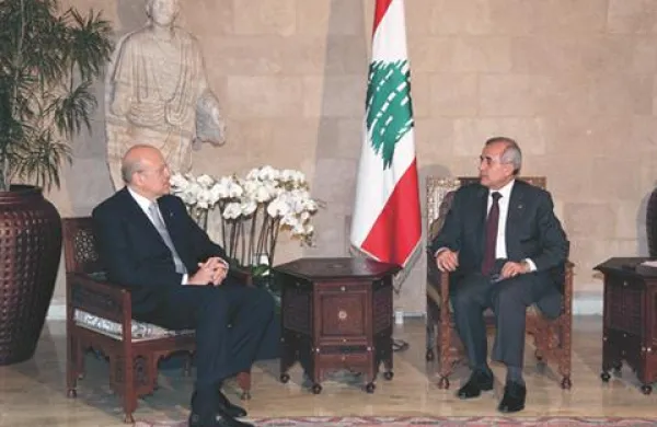 Predsednik Libanona Michel Suleiman in novi  premier  Najib Mikati.