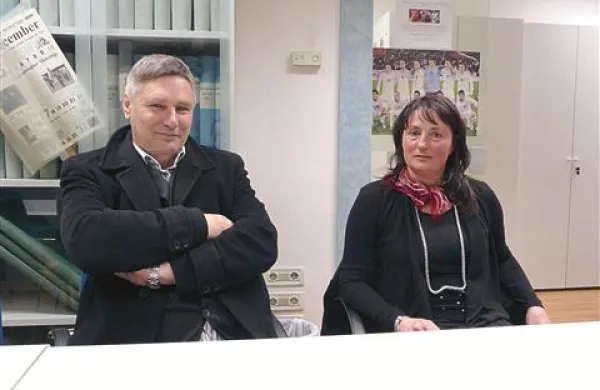 Novo vodstvo obrtne zbornice  Franc Rojc in Alenka Pegan poudarja pomen skupnega nastopanja obrtnikov na trgu.