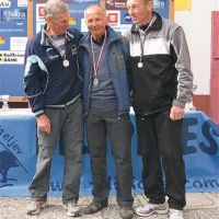 Najboljši v najstarejši kategoriji +70 so bili  (z leve) Albert Lazar (letnik 1937), Lucijan Lipušček (letnik 1940) in Fabio Ivančič (letnik 1933)