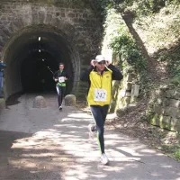 Po pretečenem predoru se je pred tekači odprla Strunjanska dolina