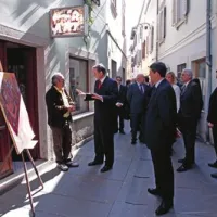 Predsednik si je ogledal tudi umetniške ateljeje v centru mesta. 