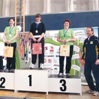 V hoji na pet kilometrov je slavila Vipavka Valentina Čufer. Desno je zmagovalec med moškimi Fabio Ruzzier.