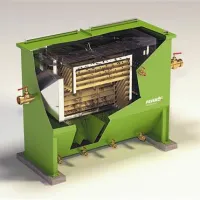Računalniška simulacija separatorja Master-Pack. Inovativnost njegove tehnologije je v poševno nastavljenih lamelah, kjer  poteka separacija vode od oljnih kapljic in najmanjših trdnih  delcev; je najpomembnejši del separatorja.