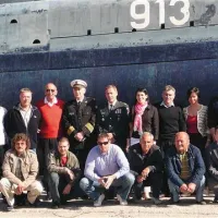 Zaslužni za uspeli projekt: Marjan Pogačnik (v rdeči majici zadaj), levo Rudolf Mlačnik, desno Rajko Bulatović, Rade Klisarič, Martina Gamboz, Silvan Cornioli, Milena Vinkler, Vojko Gorup.