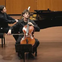 Violončelist Luka Šulić in pianist Simon Krečič na nastopu v Novi Gorici.