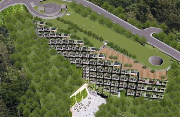 Vhod v garažno hišo z avtomobili  bi bil z novega krožišča na vrhu Valete, izhod iz nje pa peš  prek betonske ploščadi in stopnic, od koder je do centra skoraj 600 metrov.  