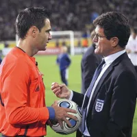 Damir Skomina v pogovoru z angleškim selektorjem Fabiom  Capellom. Na igrišču se ne sme poznati, kdo je zvezdnik in kdo iz male Slovenije. Treba je biti samozavesten, meni Skomina. 