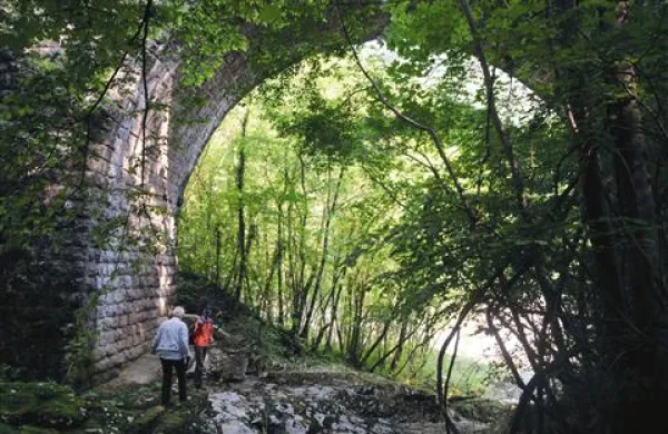 Eno od energijskih točk,  ki je bila označena s skalo v obliki polža, so zazidali, ko so gradili železniški most 