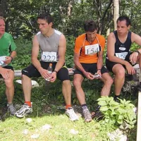 Ivan Sokol, Bernard Črmelj, Boris Žigon in Simon Rebula (z leve) na cilju