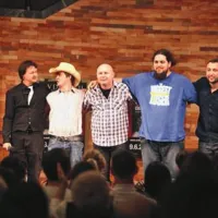 Četverica komikov z voditeljem: (z leve) Andrej Težak - Tešky, Martin Bobera - Bobi, Mladen Pahović, Pižama in Perica Jerković