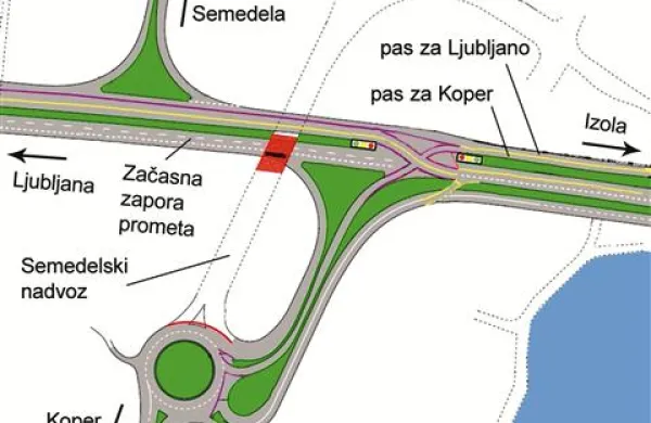 Iz smeri Izole proti Kopru bodo namestili semafor, ki bo  omogočal zavijanje v mesto 