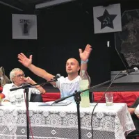 Zoper meje za skupnim omizjem koprskega MKSMC (z leve): Damir De Simone, Leander Cunja, Gordan Bosanac in Marko Brecelj