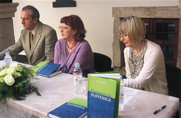Na predstavitvi slovenskega prevoda Fluminensie (z leve): avtor dr. Irvin Lukežić, urednica Vlasta Hrvatin Smetko in prevajalka Marjana Mirković   