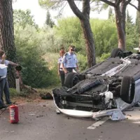 Z avtom v drevo in na streho