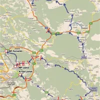 Smeri prodora tankov in postavljene barikade na Primorskem 26. junija 1991