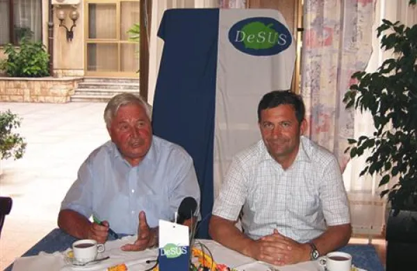Predsednik koprskega Desusa Anton Sagadin in predsednik stranke Karl Erjavec.
