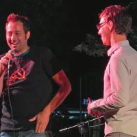 Režiser Andraž Pöschl in voditelj Mitja Tretjak  