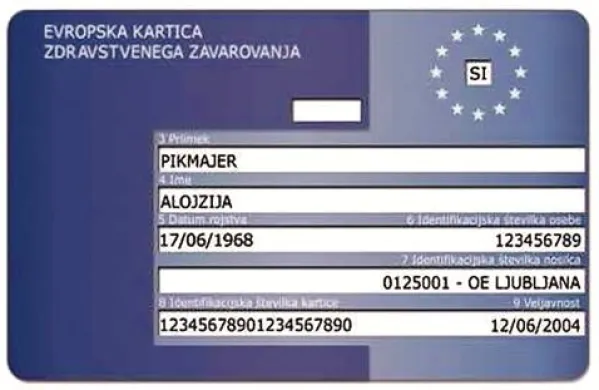 Faksimile evropske zdravstvene kartice 