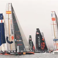V flotni regati je Green com Racing (v ospredju levo) že po startu zaostal za konkurenco