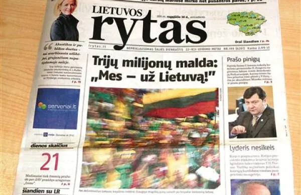 Evropsko prvenstvo v košarki je zavzelo naslovnice litovskih časopisov. Naslov je  Trije milijoni kličejo  Mi smo z Litvo!