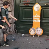 Demonstranti v Rimu.