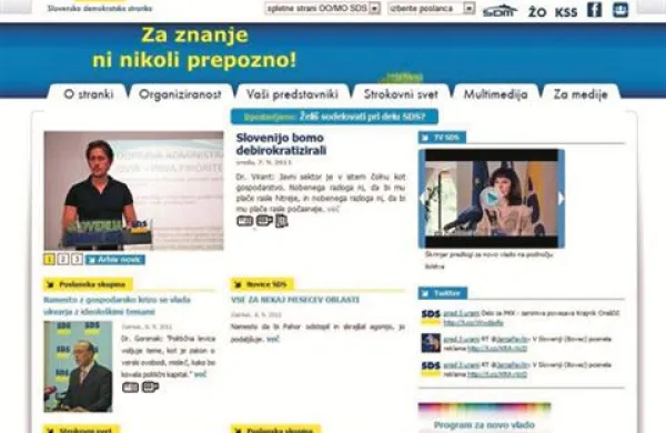 Stranka SDS bo morala plačati kazen, ker svoje spletne strani ni vpisala v razvid medijev.