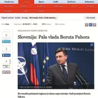 O padcu slovenske vlade pišejo tudi spletne Vijesti.